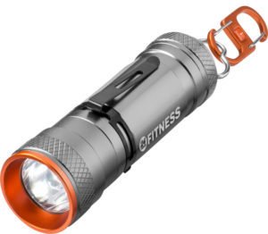 Werbeartikel Taschenlampe silber mit Logo bedrucken