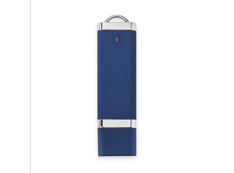USB Stick blau mit weißem Logo bedrucken