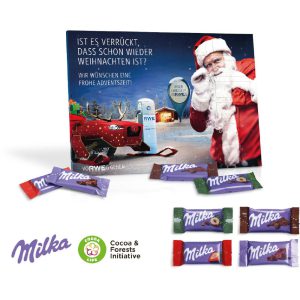 Adventskalender mit Logo mit Milka Schokolade
