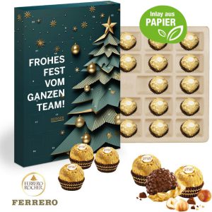 Adventskalender mit Logo und Rocher Schokolade