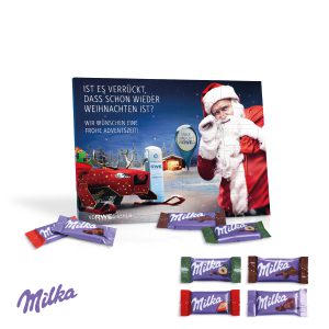 Adventskalender mit Logo mit Milka Schokolade