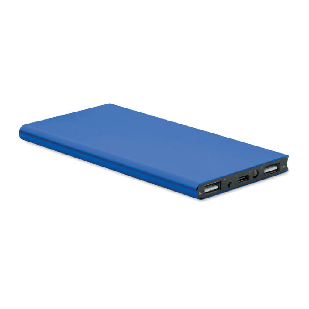 Flache blaue Powerbank mit 8.000 mAh und USB-C-Anschluss